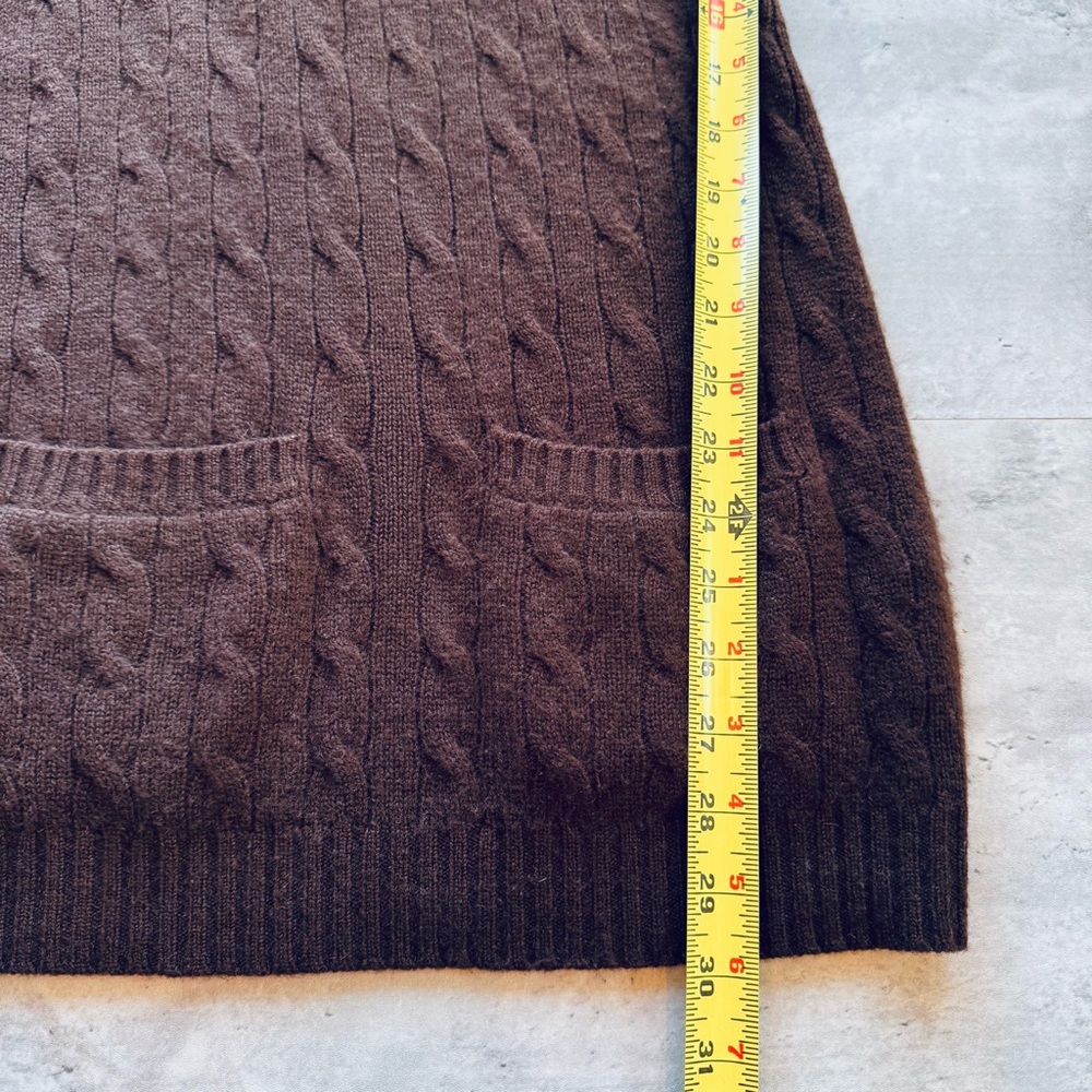 Ralph Lauren Black Label 100% Cashmere Long Cowl Neck Sweater Brown,  Small - Picture 7 of 10